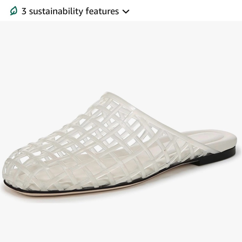 Woven Clear White Mule Slip-On Women's Shoe (jelly mules)